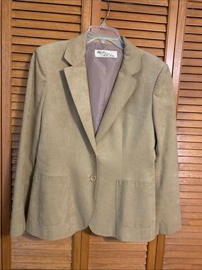 Lilli Ann Tan Ultra Suede Blazer